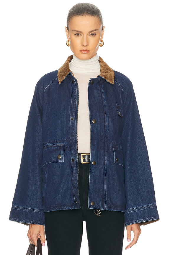 Miu Miu Padded Bomber Jacket in Azzurro | FWRD