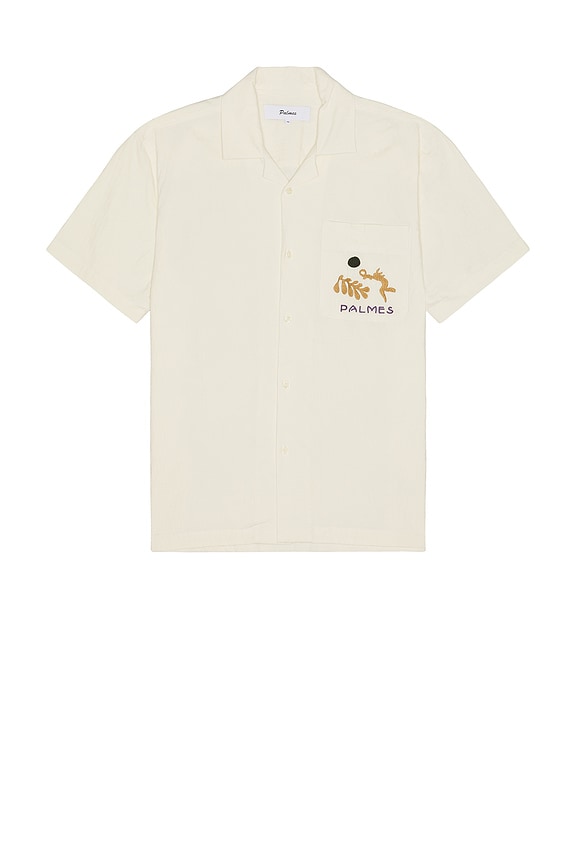 Tシャツ・カットソー MARNI No Vacancy In Crop Shirt Limestone CAMA0540SXUTL00400W Women's Marni x No Vacancy Inn Shirt - Limestone – Feature