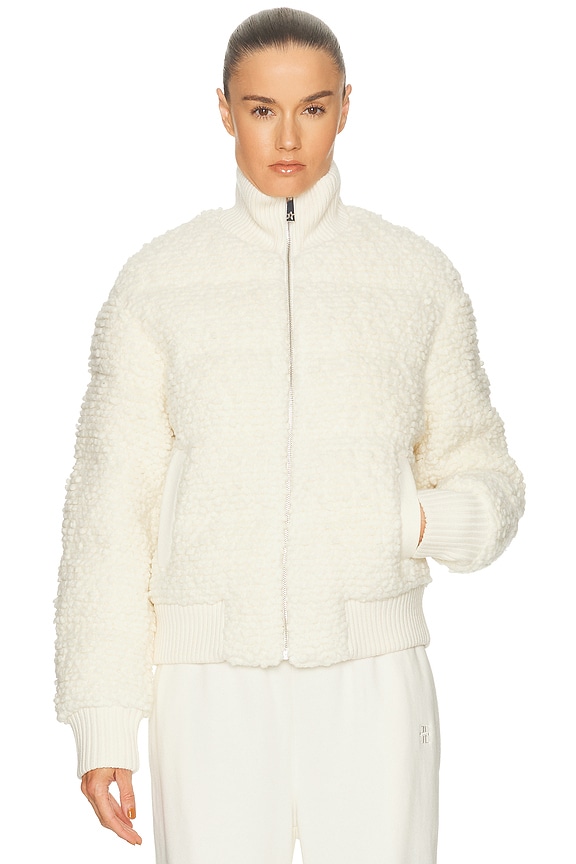 Toteme Teddy Shearling Clasp Jacket in Off White | FWRD
