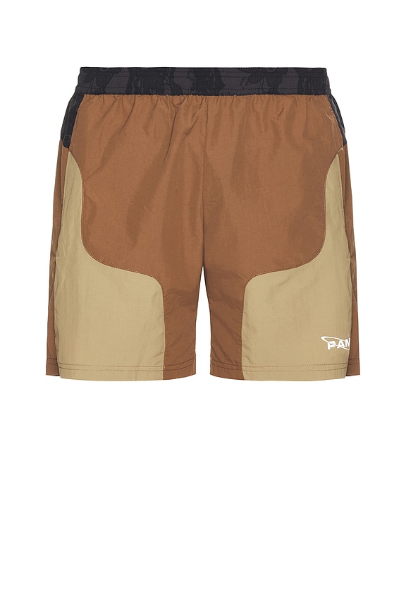 【DISCERNMENT】Motif Side Track Bermuda Pants Studded Black Cargo Shorts | Metallic Chains & Straps