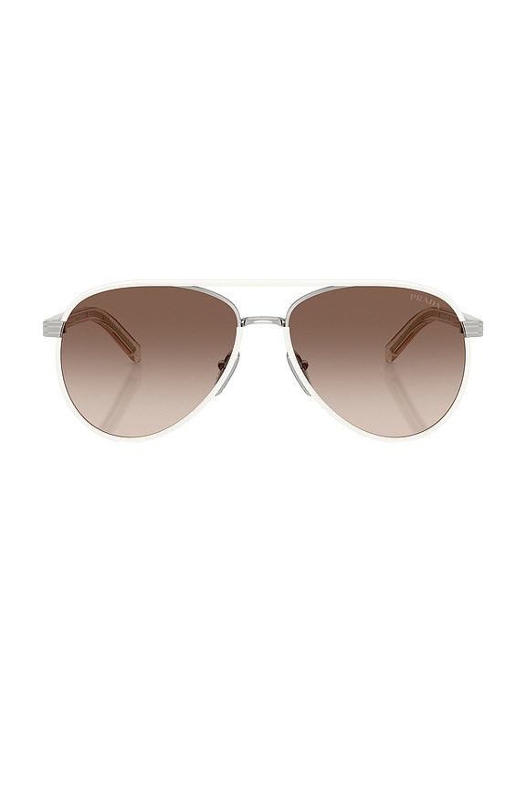 Prada アビエーターサングラス Prada Polarized SPR51Y 1AB5Z1 Black Aviator Men's Sunglasses