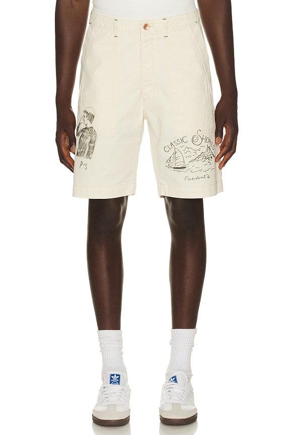 DRKSHDW by Rick Owens Rick S Bela Shorts in Black & Oyster | FWRD
