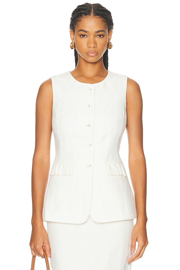 大完売品EMMA VEST SET PLEATS DRESS(白、Sサイズ) Posse Emma Vest in Ivory | REVOLVE