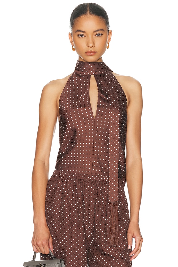 Dries Van Noten Cevira Top in Burgndy in Burgundy | FWRD