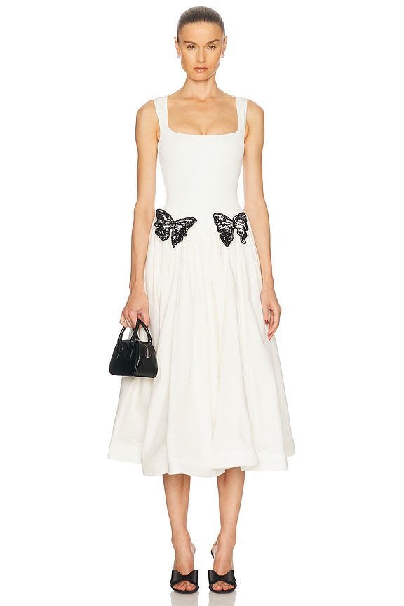 ワンピース Zimmermann RHIANNON LANTERN MINI DRESS (3420DSS251 CREAM) Zimmermann Rhiannon Lantern Mini Dress in Cream & Black
