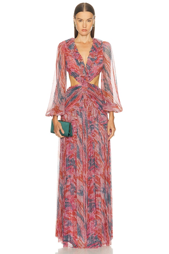 ふーみん Zimmermann Maxine Tunic Midi Dress in Cornflower Paisley | FWRD