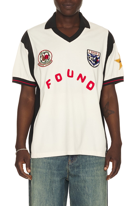 Saint Laurent Sport Vintage T-Shirt in Dirty Ecru & Bleu | FWRD