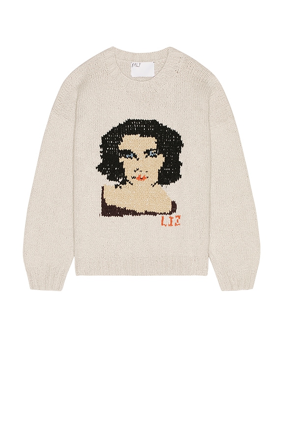 Raf Simons Cropped Oversized RS Sweater in Off White | FWRD