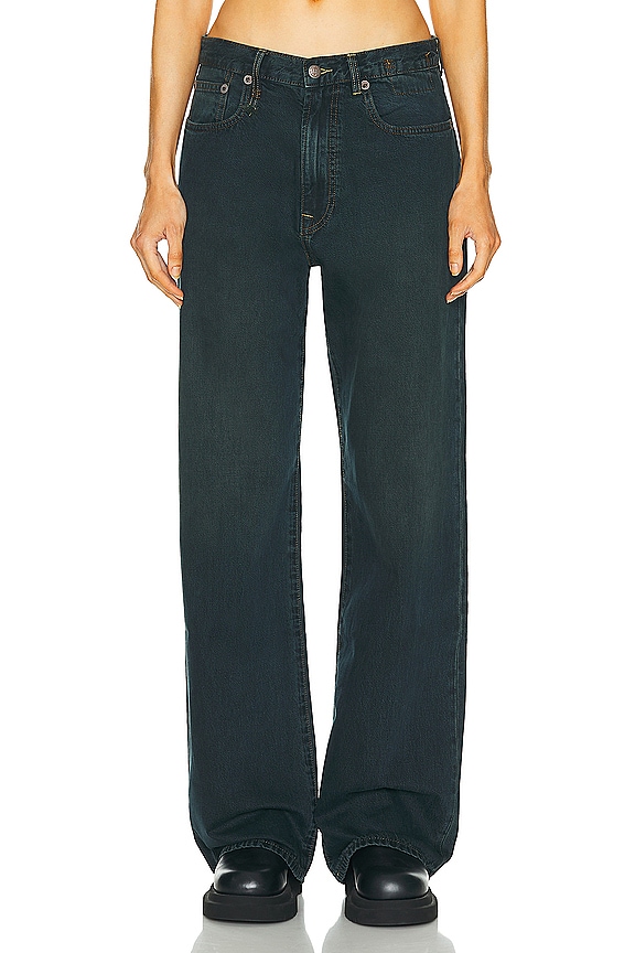 R13 Izzy Drop Jean in Jake Black | FWRD
