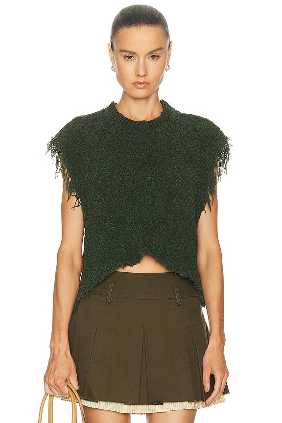 Alessandra Rich Knitted Mohair Jumper With Cherry in Yellow | FWRD