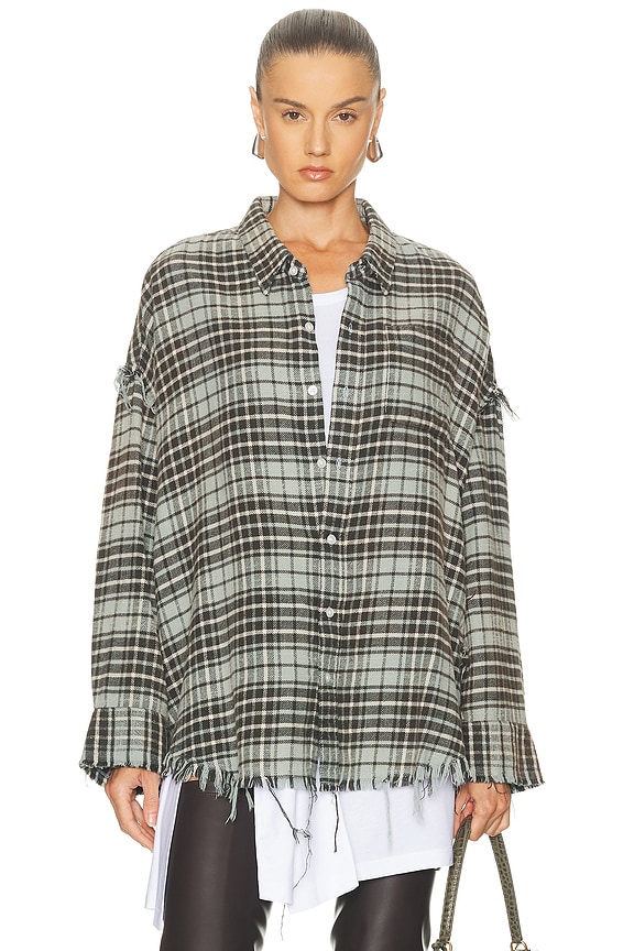 Alexander Wang Oversized Shirt Jacket in Black & White | FWRD