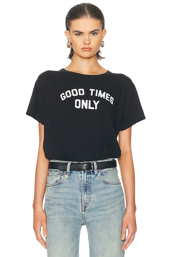 Courreges Belted Printed Stone T-Shirt in Stonewash Grey