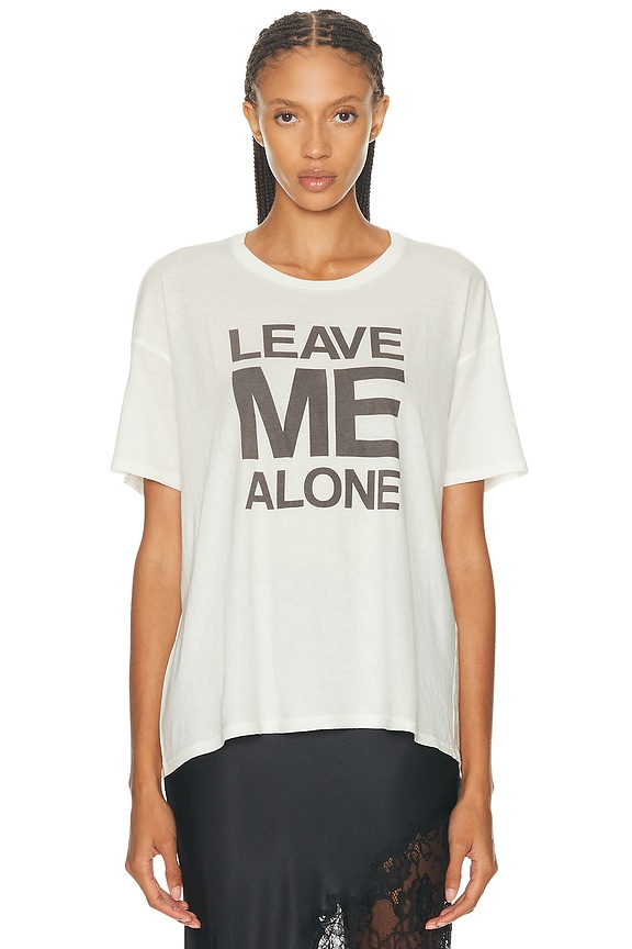 Balenciaga Boxy T Shirt in Dirty White & Green | FWRD Balenciaga Boxy T Shirt in Dirty White & Green | FWRD