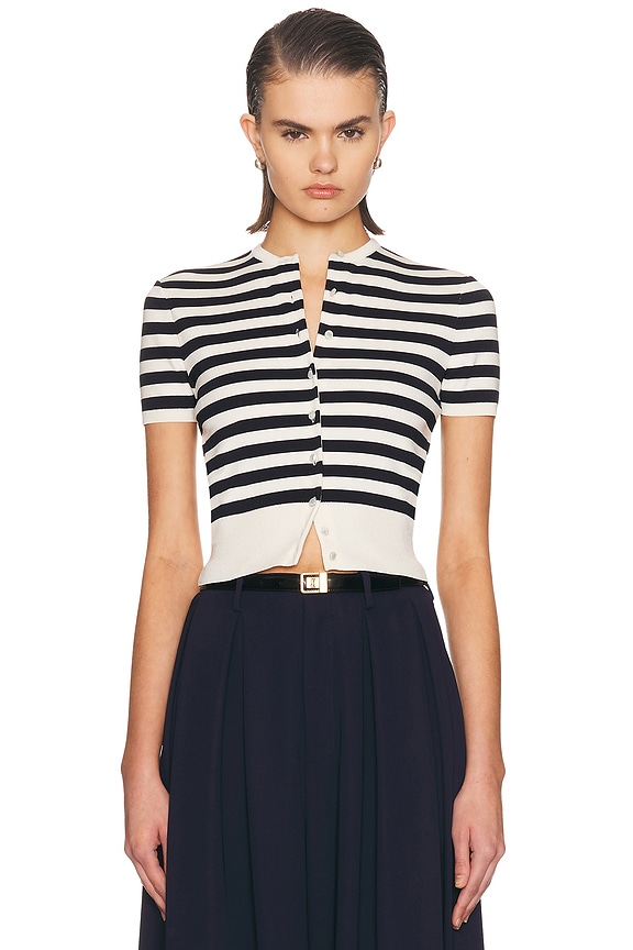 Miu Miu Short Sleeve Cardigan in Turchese | FWRD