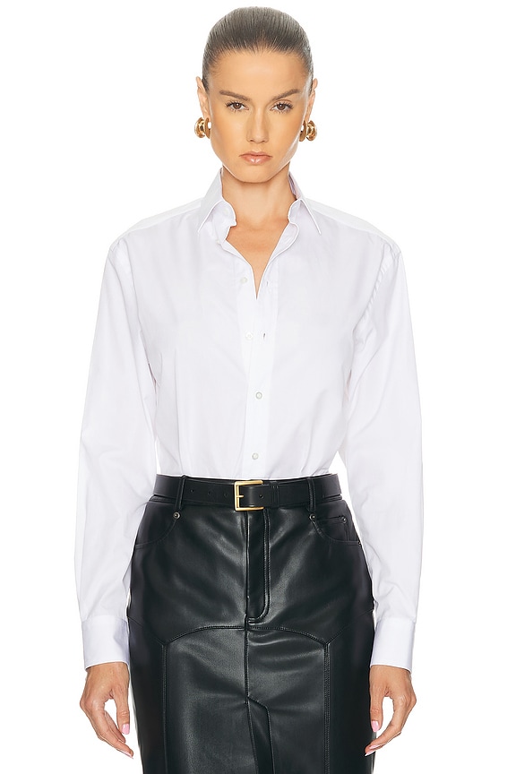 Loewe Leather Pocket Overshirt in Ecru | FWRD