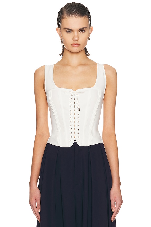 dion lee pointelle corset dress Dion Lee Pointelle-knit Corset Mini Dress Size XS