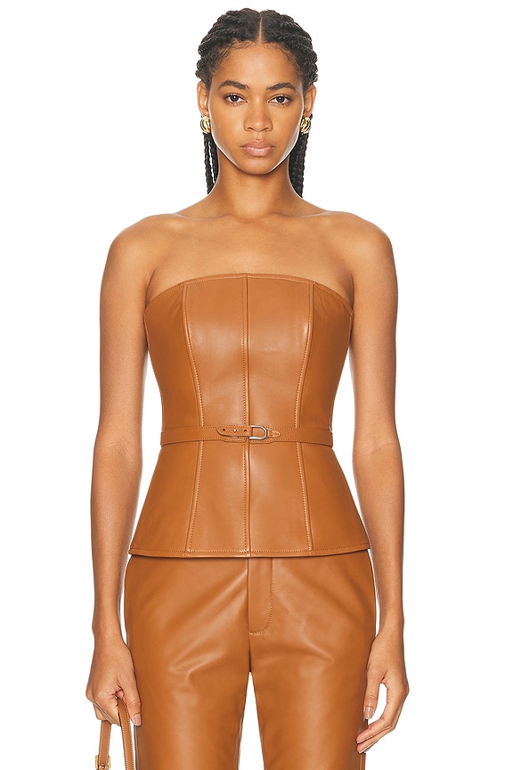 Miu Miu Strapless Top in Malto | FWRD