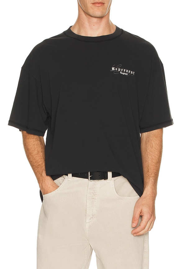Givenchy Destroyed Logo Tee in Black | FWRD