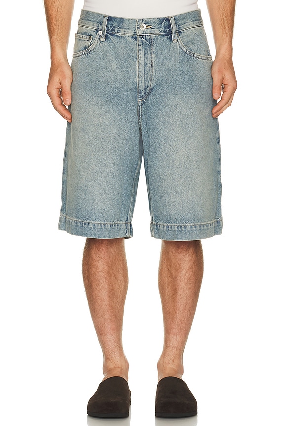 Amiri Bandana B-Ball Shorts in Blue & Black | FWRD