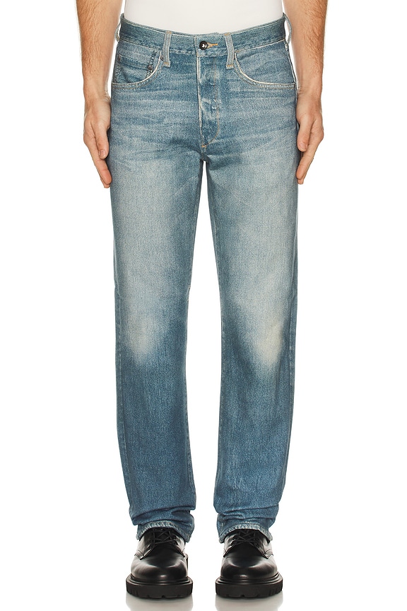 Raf Simons Destroyed Denim Pants in Light Blue | FWRD