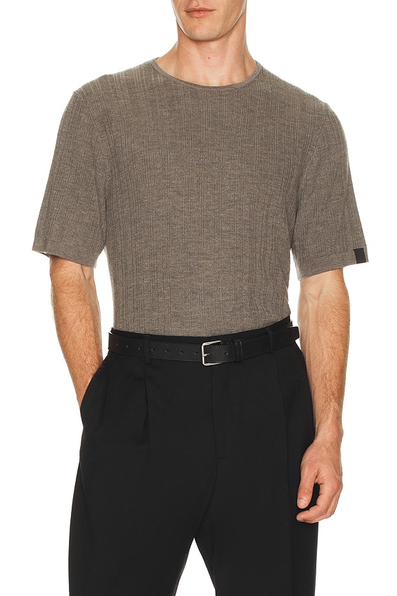 WACKO MARIA Leopard Knit Polo Shirt in Brown | FWRD