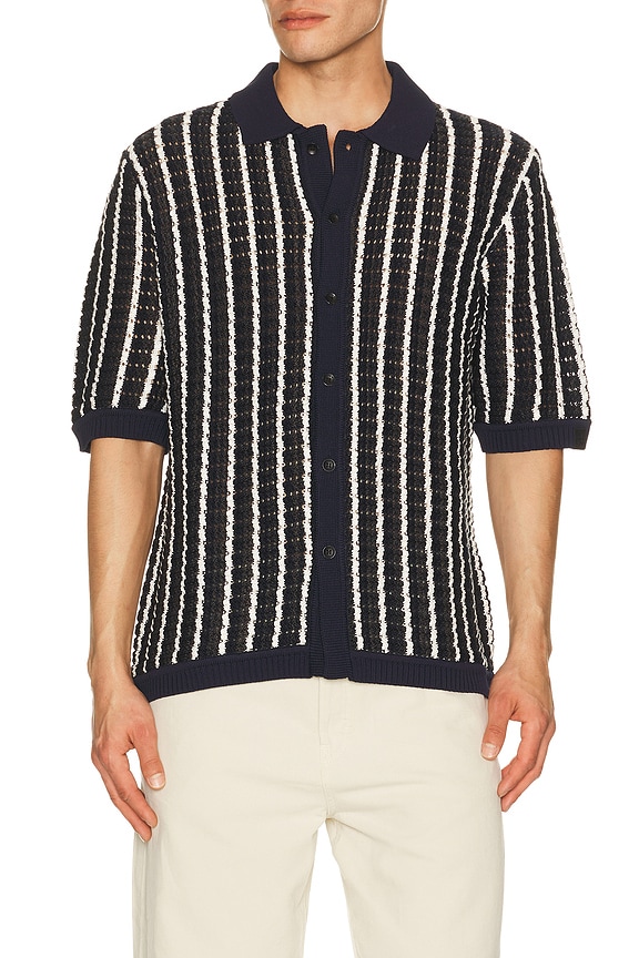 KTZ Poison Patch Baseball Linen Shirt in Black & White | FWRD