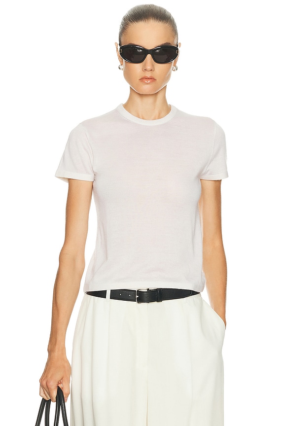 新品タグ付✨ザロウ Wesler Tshirt コットンTシャツ 半袖 白 M Wesler T-Shirt White in Cotton – The Row