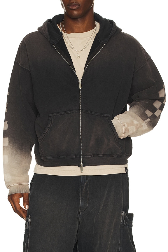 VETEMENTS Death Metal Cropped Boxy Hoodie in Black & White | FWRD