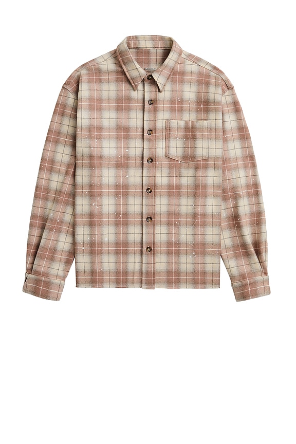 Tシャツ・カットソー AMIRI Amiri Bleach Patch Flannel Bandana Shirt Amiri Bleach Bandana Plaid in Brown | FWRD