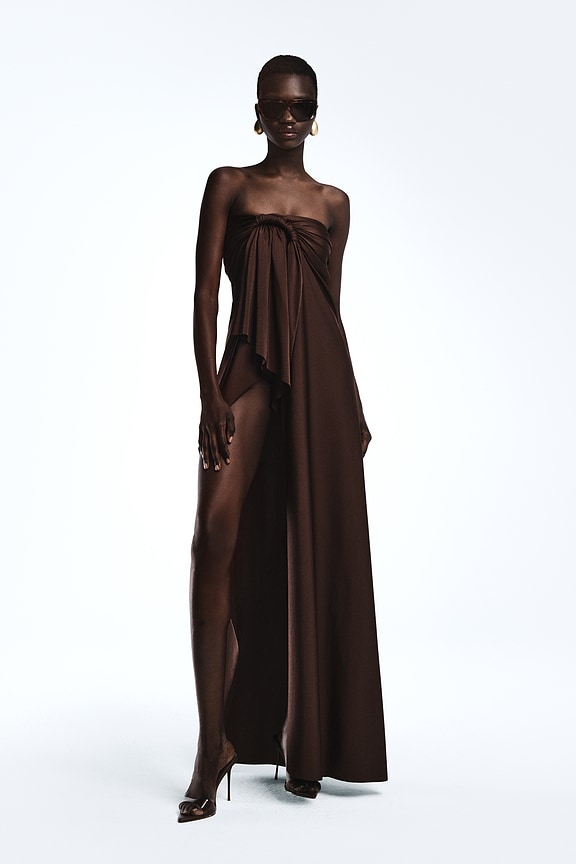 revolve brown feather dress Feather Dress