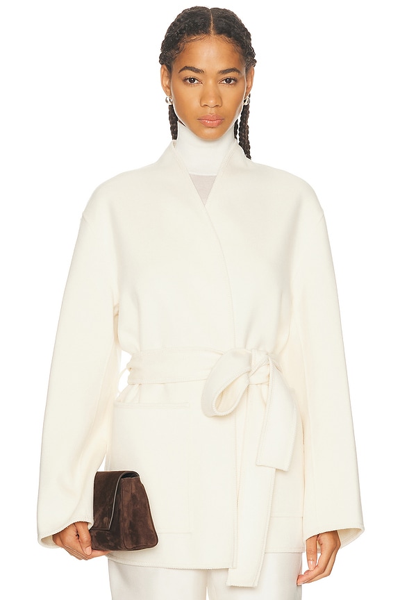 Stella McCartney Ramona Faux Fur Coat in White in Ivory | FWRD