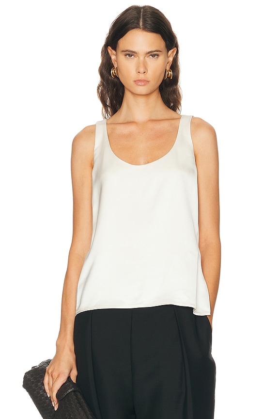 FWRD Renew Chanel Ribbed Tank Top in White | FWRD