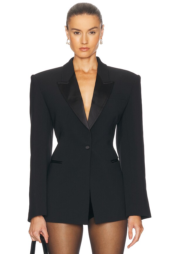 ジャケット CHLOE gabardine cropped jacket Chloé Cropped Tuxedo Jacket In Wool Gabardine | Chloé AM