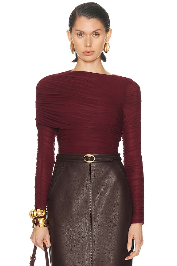 Christopher Esber Veiled Top in Rubrum Red | FWRD