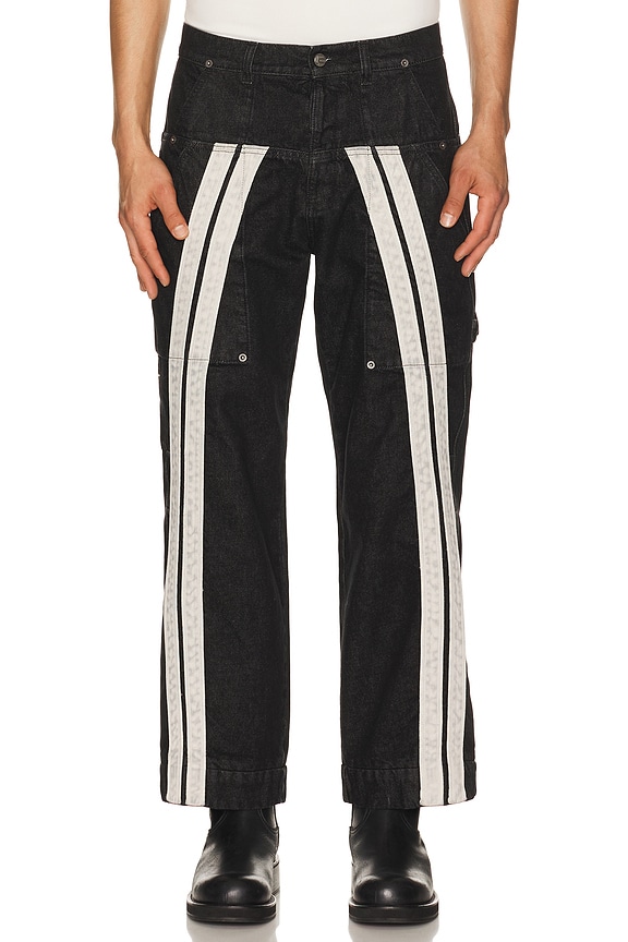 Amiri Broken Track Jean in Black & White | FWRD