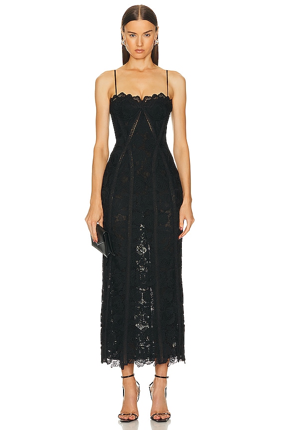 Aje Cinque Jacquard Maxi Dress in Black | FWRD