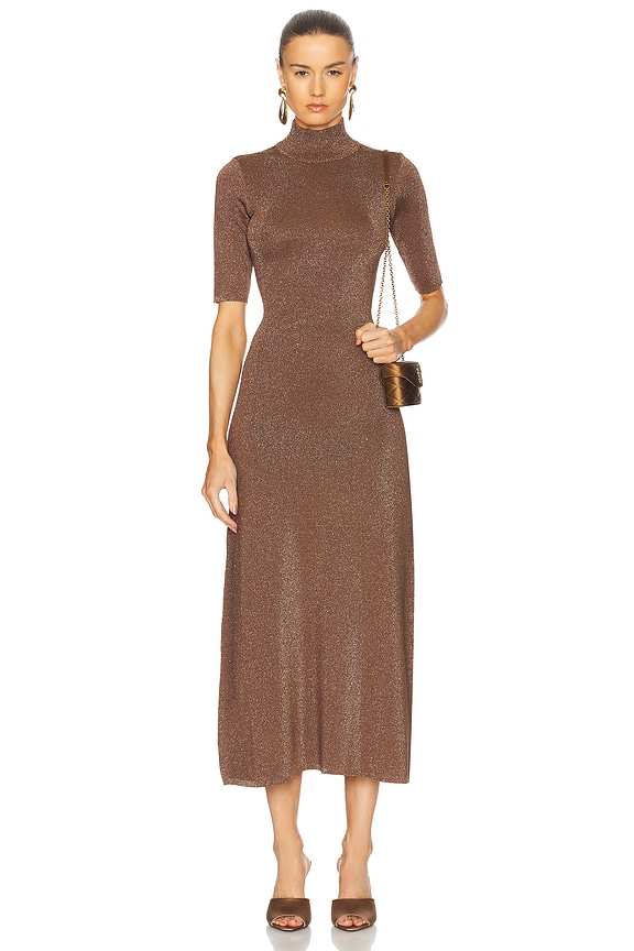 Isabel Marant Keany Dress in Ochre & Ecru | FWRD