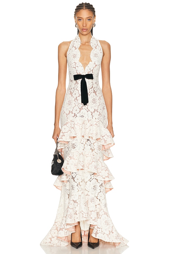 Zimmermann Luminosity Splice Lace Dress in Garden Scene | FWRD