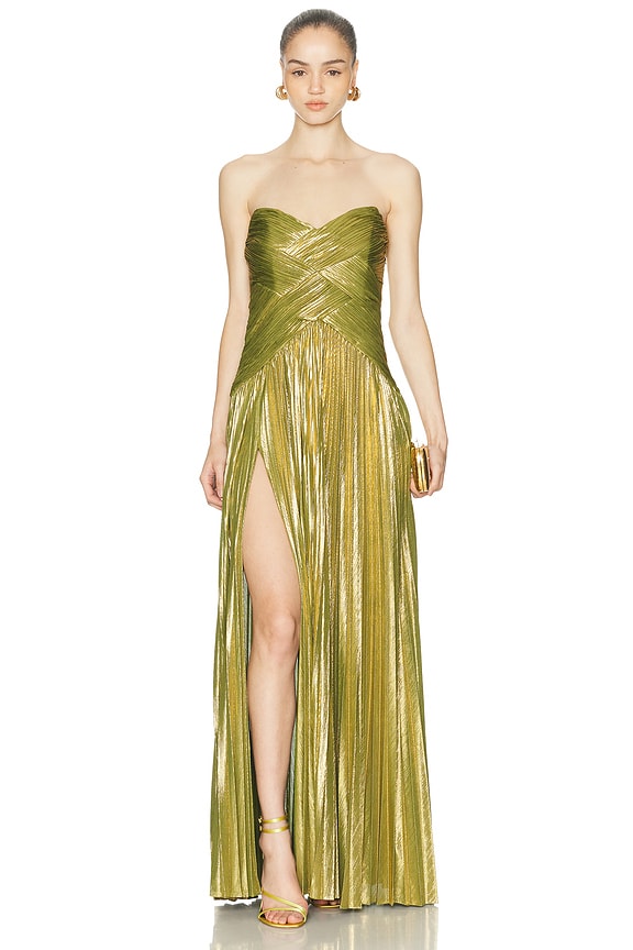 slim fit dress slacks Onalaja Zuwa Dress in Green