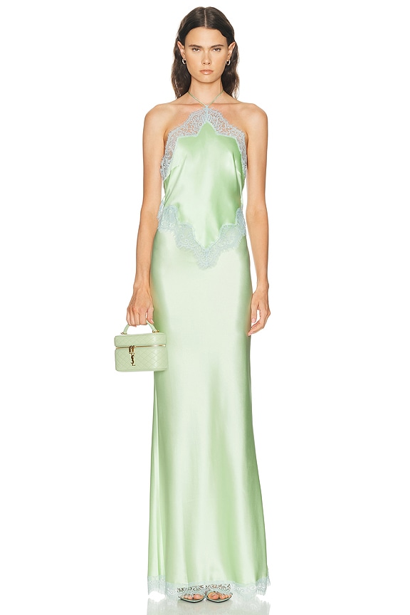 akoia swim green dress Layalina Dark Green Maxi Dress With Long Sleeves main image 0