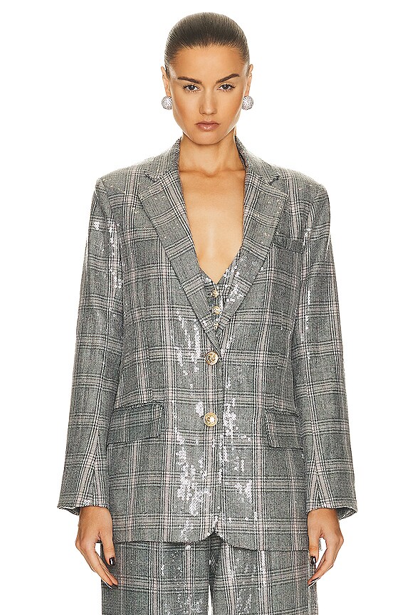 retrofete Enid Blazer in Grey Plaid | FWRD