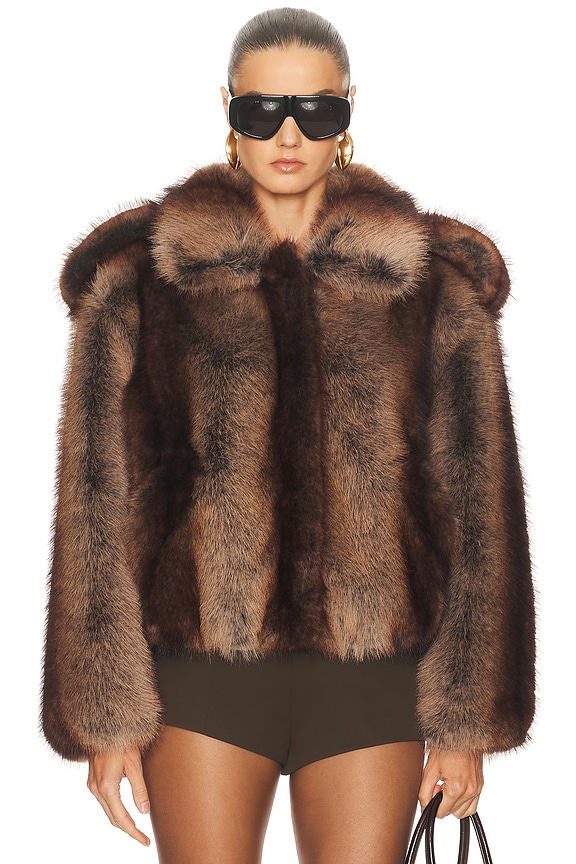 ALEXANDER WANG ブラックファーコート XS/S Alexander Wang Fur Trimmed Puffer Jacket in Black | FWRD