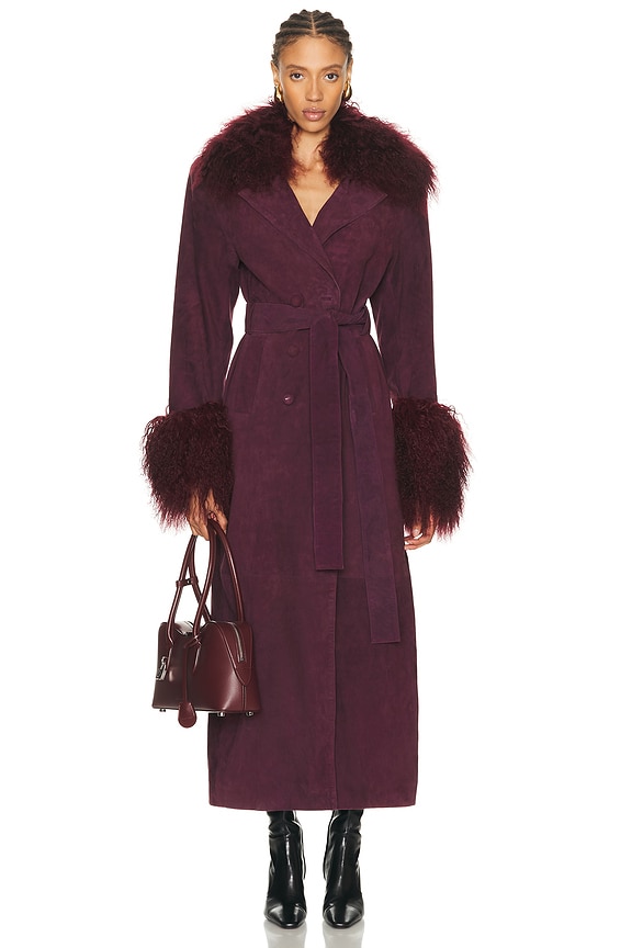 SEROYA Mavis Coat in Merlot | FWRD