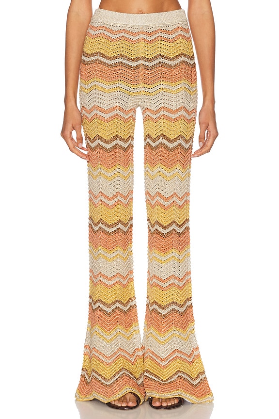 STELLA MCCARTNEY タフルフレストヒコト 6600543CU850 1000 Stella McCartney Tiger Fluid Jersey Flare Trouser in Natural