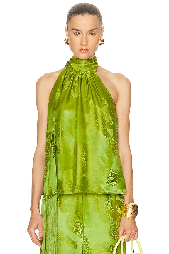 Zimmermann Postcard Sleeveless Blouse in Swirl Floral Sage | FWRD