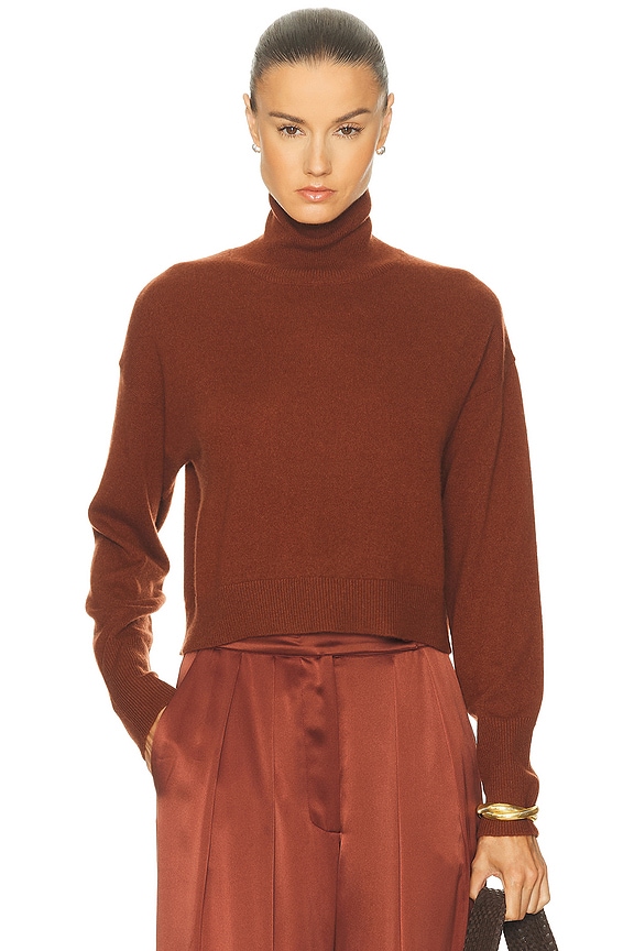 Toteme Cashmere Turtleneck Sweater in Dark Brown | FWRD