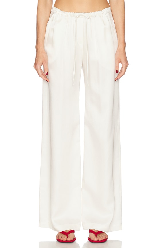 パンツ [The Row] Sharka Pant in Cotton Sharka Pant White in Cotton and Cashmere – The Row