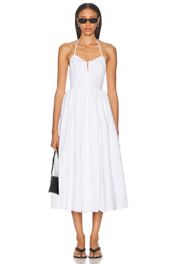 Zimmermann Tulle Corset Midi Dress in Light Blue | FWRD
