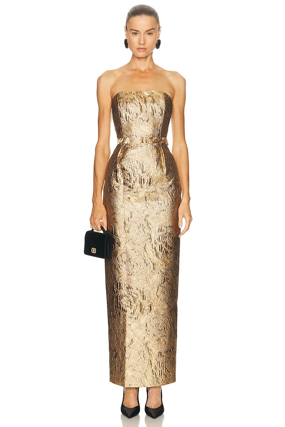 oscar de la renta gold dress Spring 2025 Renta Oscar De La Renta Spring 2026 Showroom The lining is made of 95% silk and 5% elastane Oscar de la Renta Strapless