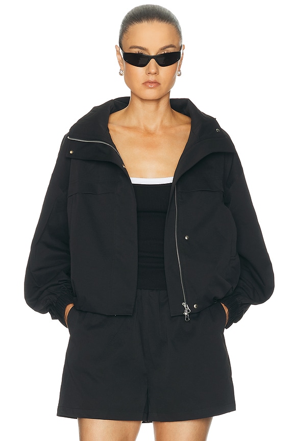 Alexander Wang Logo Jacquard Colorblock Puffer Jacket in Deep Blue